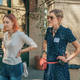 Saoirse Ronan and writer-director Greta Gerwig on the set of Lady Bird (photo: A24)